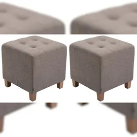 CLP 2er Set Sitzhocker Pharao mit Stoffbezug I Sitzwürfel mit hochwertiger Polsterung und Bodenschonern