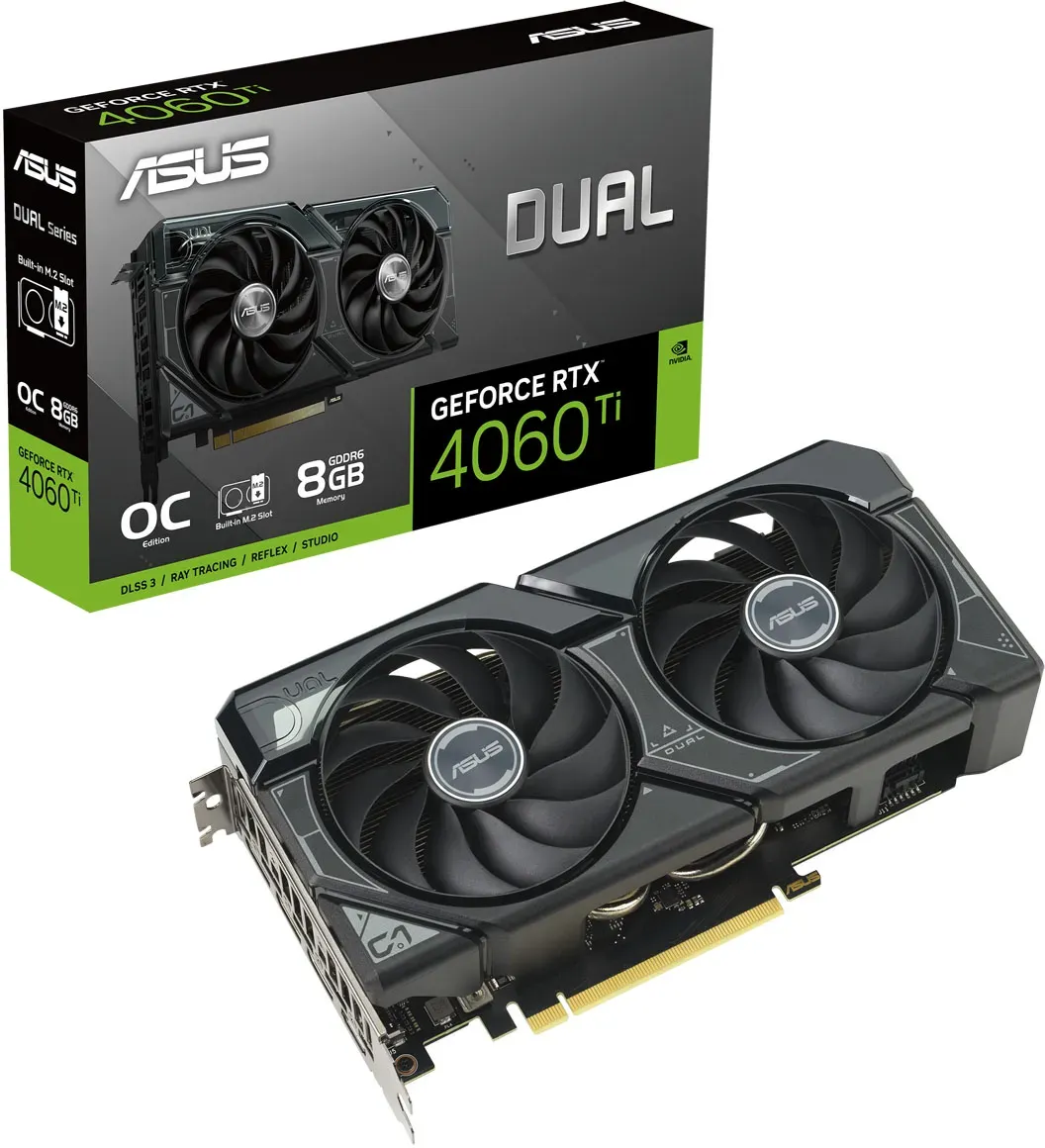 ASUS Dual GeForce RTX 4060 Ti OC SSD Grafikkarte - 8GB GDDR6, 1x HDMI, 3x DP