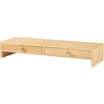 [en.casa] Monitorständer Hallstahammar 56x18x9,5 cm Bambus, 2 Schubladen, 56x9.5x18 Arbeitszimmer, Schreibtische