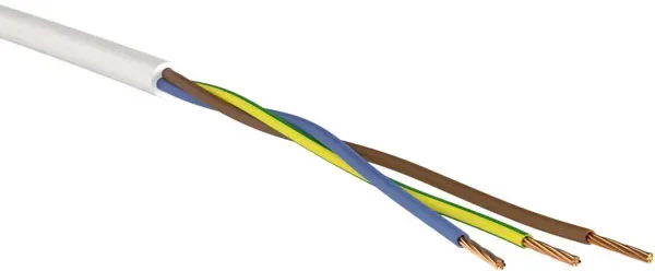 H05VV-F 3G0,75 - PVC-Schlauchleitung, weiß, Ring50m