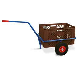 BRB Handwagen mit Kunststoffkorb 600x400x320 mm, braun, Tragkraft 200 kg