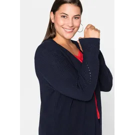 sheego Longstrickjacke Blau 56/58