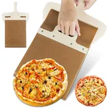 Gleitender Pizzaschieber,Schiebe Pizzaschieber Perfekt zum Übertragen von Pizzen,Gleitender Pizzaschäler mit Griff,Pizzaschälpaddel,Küchen-Pizzaschaufel-Backwerkzeug,Pizzaschieber Rollbar (2)