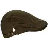 dy_mode Schiebermütze Herren Flatcap Unisex Schiebermütze in Unifarben Schirmmütze in Unifarbe, mit seitliche Verstellriemen grün