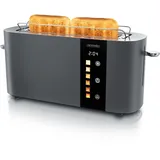 Arendo Edelstahl Toaster 2 Scheiben Langschlitz Cool Grey