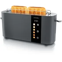 Arendo Edelstahl Toaster 2 Scheiben Langschlitz Cool Grey
