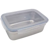 BURI Edelstahl Frischhaltedose 350ml Vorratsdose Brotdose Lunchbox Klickverschluss