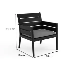 GRANDSOLEIL Panka Set 4-tlg. Anthrazit
