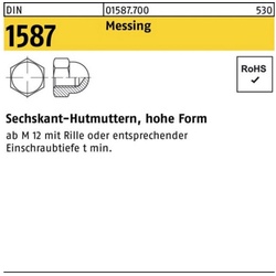 Reyher Hutmutter 100er Pack Sechskanthutmutter DIN 1587 M24 Messing 1 Stück DIN 1587 M