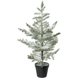 CREATIV green künstliche Pflanze Zimmertanne im Topf, beschneit, 64 cm, schnee