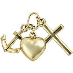 Ketten-Anhänger JOBO "Anhänger Glaube, Liebe, Hoffnung", gold (gelbgold 333), Schmuckanhänger, Damen, Gelbgold 333, 333 Gold