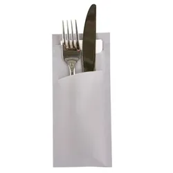 Prime Guest Bestecktasche Prime Fit in Grau 85 x 190 mm, mit 2-lagiger Tissue-Serviette in Weiß - 500 Stück