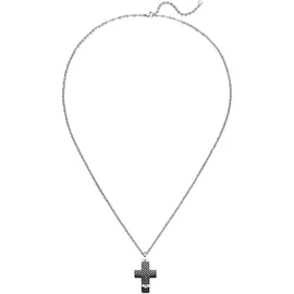 Jobo Collier Halskette mit Kreuz-Anhänger Edelstahl Silber 56 cm