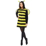 Riethmüller Kostüm Biene Damenkostüm Polarfleece mit Flügeln gelb M / L