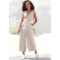 LASCANA Overall (mit Bindegürtel) und Taschen, sommerlicher Jumpsuit, casual-chic beige 46