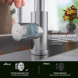 luxuskollektion APPASO Wasserhahn Ausziehbar Edelstahl