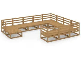 vidaXL 11-tlg. Garten-Lounge-Set Massivholz Kiefer