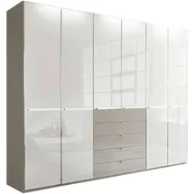 Novel Drehtürenschrank 300 x 236 x 58 cm Grau/Weiß