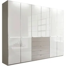 Novel Drehtürenschrank 300 x 236 x 58 cm Grau/Weiß