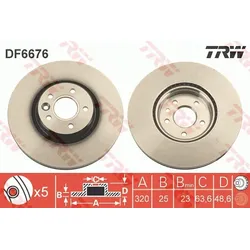 TRW DF6676S Bremsscheibe TRW SINGLE