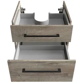 Fackelmann Waschtischunterschrank 2 Schubladen 60 x 50,9 x 48,8 cm Eiche Natur