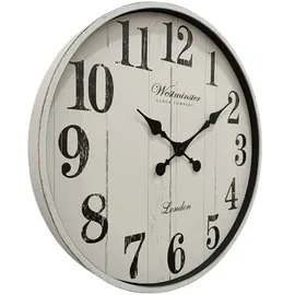 GLOBO Wanduhr 50,6 cm D 50,6 cm weiß