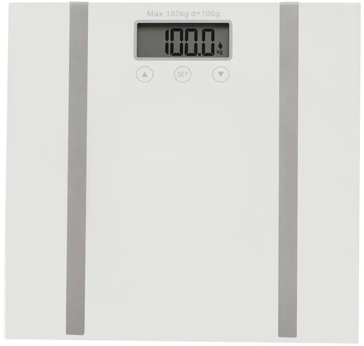 Adler AD 8154 Personenwaage Körperanalysewaage Digital Körperfettwaage weiß 180kg Batterie Glas