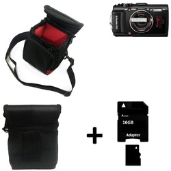 K-S-Trade Kameratasche für Olympus Tough TG-4, Kameratasche Fototasche Umhängetasche Schutz Hülle mit Zusatzfach schwarz
