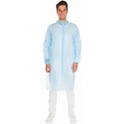 Hygonorm® PP Besucherkittel, leicht 27406 , 1 Stück, Länge: 110cm, Größe: XL, Farbe: blau