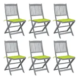 vidaXL Klappbare Gartenstühle 38 x 38 x 25,5 cm grün 6 St.