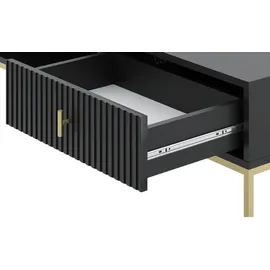 Möbel Kraft Beistelltisch Schwarz/Gold 68 x 39,9 cm