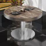 GGM Möbel Bistro Loungetisch Ø 70 x 36 cm Vintage Old/Edelstahl