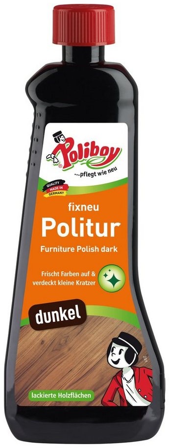 poliboy Fixneu Möbelpolitur dunkel - 500 ml - Möbelreiniger (für dunkle Oberflächen - Made in Germany)