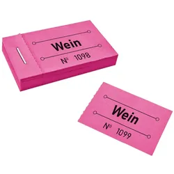 CombiCraft Wertmarken Block 'Wein' Pink - 5 Blöcke mit 50 Wertmarken pro Block