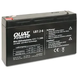 QUATPOWER Blei-Akkumulator LB7.2-6, 6 V-/7,2 Ah
