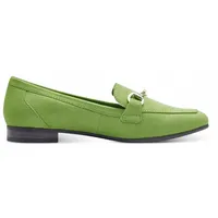 Marco Tozzi Damen Loafer ohne Absatz Vegan mit Schnalle, Grün (Apple Textil), 39 EU