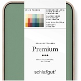 SCHLAFGUT Premium Baumwolle 90 x 190 - 100 x 220 cm green mid