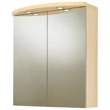 Evenes Spiegelschrank mit Beleuchtung Birne Dekor, 2 Türen, 700 x 798 x 205/340 mm - 93 923 96