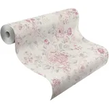 Rasch Textil Rasch 516029 Selection Vliestapete , Mehrfarbig (Floral Rosa/Creme/Silber), 10,05 x 0,53 m