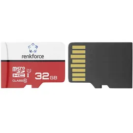 Renkforce RF-mSDHC-32GB microSD-Karte 32 GB Class 10, UHS-Class 1, UHS-I inkl. SD-Adapter