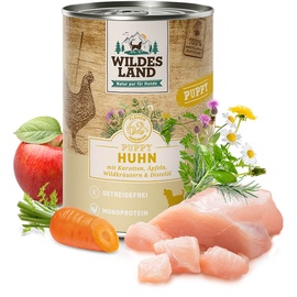 Wildes Land | Huhn mit Karotte, Apfel und Wildkräutern | Classic Puppy | 6 x 400 g