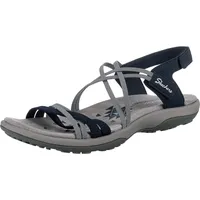 SKECHERS Damen Reggae Slim Takes Two Sandals, Navy Gore/Durabuck/White Trim, 42 EU