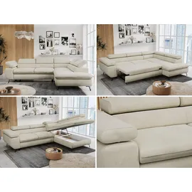 MKS Meble Ecksofa mit Schlaffunktion Peter - beige ¦ Maße (cm): B: 273 H: 76