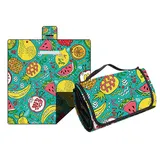 Hayisugal Picknickdecke Sandfrei Stranddecke Wasserdicht Campingdecke Waschbar Strandunterlage Tragbare Picknickdecke Soft für Strand,Picknick,Wandern,Reisen, Bunt Obst, 200 x 200 cm