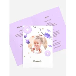Menükarten Geburtstag selbst gestalten mit Spruch und Fotos im Onlinedesigner bei Meine-Kartenmanufaktur.de