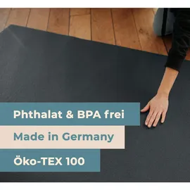 SanoSoft Krabbelmatte Made in Germany, Öko-Tex Anti-Rutsch Krabbelunterlage - 180cm x 180 cm grau