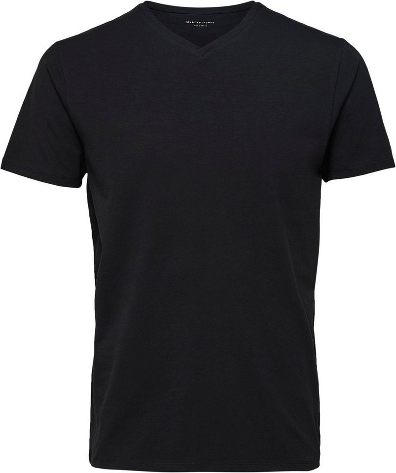 SELECTED HOMME V-Shirt Basic V-Shirt schwarz S (46)