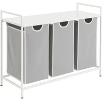 Relaxdays Wäschesammler mit 3 ausziehbaren Wäschekörben, mit Ablage, HBT: