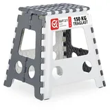 Relaxdays Klapphocker faltbar XL 2er Set weiß/grau