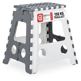 Relaxdays Klapphocker faltbar XL 2er Set weiß/grau